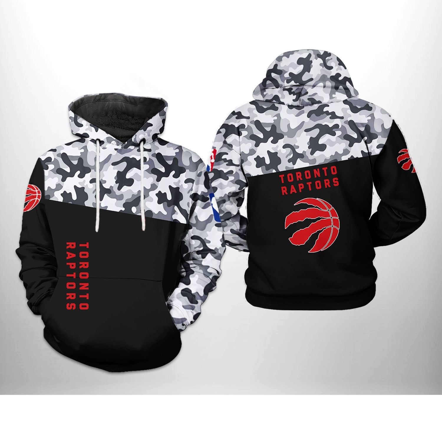 Men's Toronto Raptors Black Camo Pullover Hoodie – Official Nba Sweatshirt